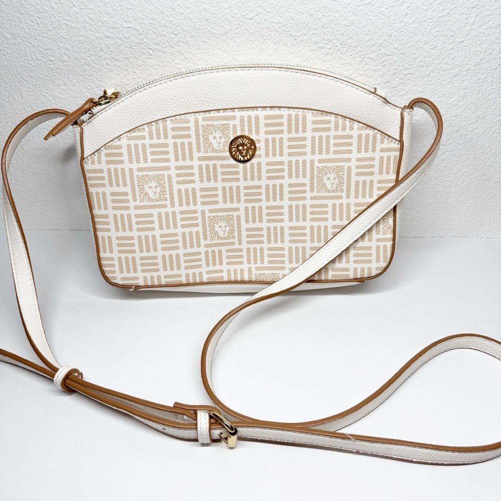 Anne Klein Lion Logo Double Zip Dome Crossbody - Picture 2 of 15